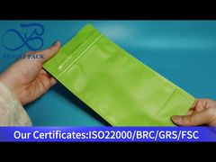 túi đáy phẳng màu xanh lá cây có khóa kéo