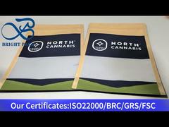 túi ziplock đứng màu xanh có cửa sổ rõ ràng để đựng cần sa