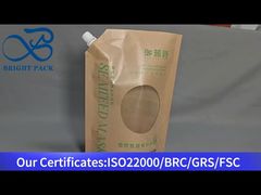 Túi đựng chất lỏng bằng giấy kraft có vòi và cửa sổ trong suốt