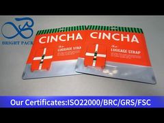 túi nhựa màu cam đứng lên với cửa sổ rõ ràng cho dây đeo hành lý