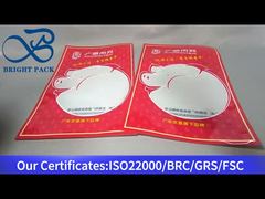 túi nhựa màu đỏ với cửa sổ rõ ràng cho thịt