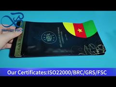 Túi cà phê niêm phong tám mặt dập vàng đen có van