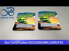 Túi khóa kéo composite lá nhôm màu cam có cửa sổ trong suốt