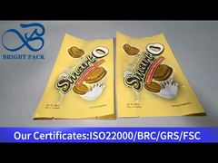 túi nhựa màu vàng đựng bánh quy kem mocha 260g