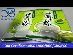 túi khóa zip màu xanh lá cây cho bột mocha