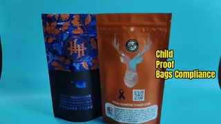 Túi Ziplock chống trẻ em được cấp bằng sáng chế của Hoa Kỳ đáp ứng nhu cầu tuân thủ của cơ sở phân phối cần sa