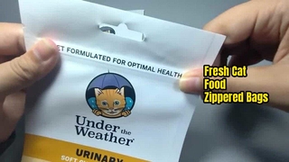 túi bao bì nhựa màu vàng có khóa kéo đựng thức ăn cho mèo