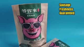 Túi dây kéo bằng giấy kraft chịu dầu để bảo quản xúc xích tươi & đồ nguội