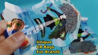 Túi chống trẻ em in hai mặt có hình dạng không đều cho nhu cầu xây dựng thương hiệu cần sa