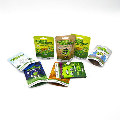 Bao bì túi chống trẻ em tùy chỉnh Holographic màu đen trắng mờ bóng Mylar túi ra