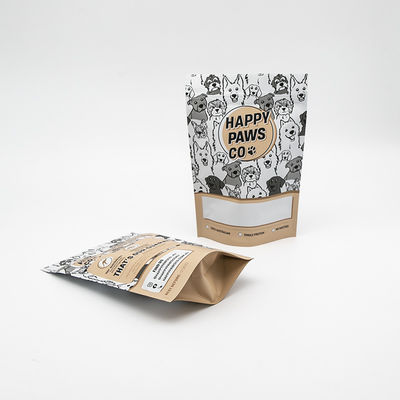 Thẻ in tùy chỉnh túi Ziplock Frosted có thể đóng lại đứng lên Zipper pouch cửa sổ thú cưng