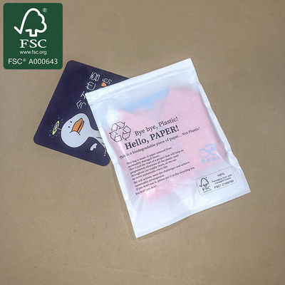 100% túi giấy trắng trong suốt hoàn toàn phân hủy sinh học cho bao bì quần áo vớ