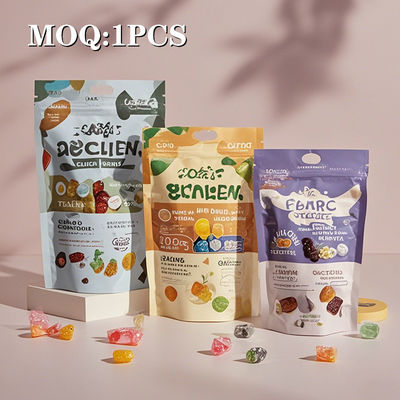 Tùy chỉnh 35 túi Mylar 14G loại thực phẩm nhựa nhôm có thể đóng lại đứng lên túi ziplock mùi chống mùi bánh quy chống trẻ em bao bì