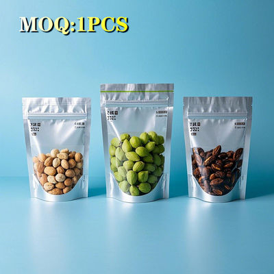 Túi nhôm nhựa một mặt rõ ràng túi nhựa đóng gói thực phẩm đứng lên túi với Ziplock
