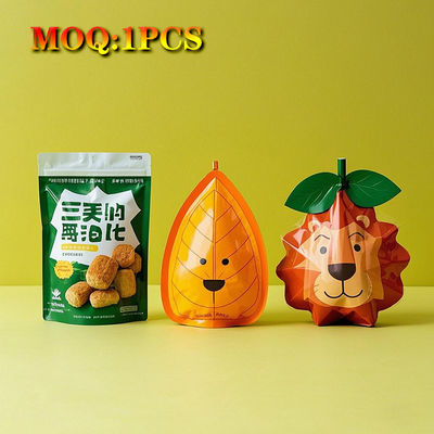 Thẻ đặc biệt có hình dạng không đều 3.5g Lông chống mùi Bao bì cắt đứt chống trẻ em Zipper Mylar Stand Up Pockets
