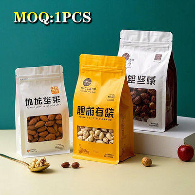 Thẻ in tùy chỉnh túi nhựa đáy phẳng có thể sử dụng nhiều lần bao bì thực phẩm chống ẩm kẹo bánh quy đồ ăn nhẹ Gravure / in kỹ thuật số