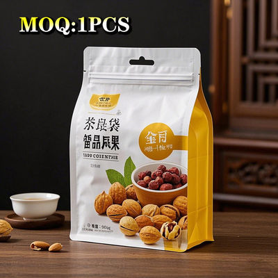 Màu sắc tám mặt Seal nhôm giấy hình vuông túi dưới cho đồ ăn nhẹ trà kẹo Mylar túi tùy chỉnh