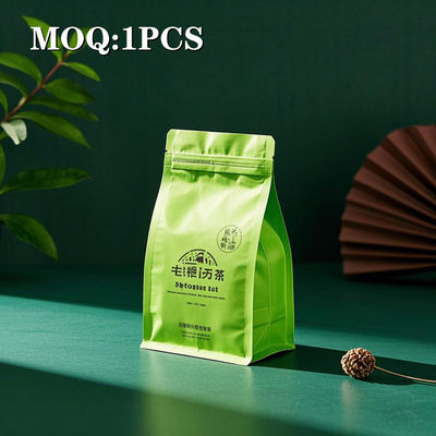 Nhà sản xuất Đồ trà tùy chỉnh bán buôn túi niềng niềng 8 mặt niềng phẳng đáy vuông đáy tự đứng túi Mylar