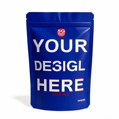 Thẻ bán buôn túi Mylar được in tùy chỉnh - Thẻ đứng đứng chống mùi với khóa khóa với kích thước 3,5g, 7g, 14g, 28g cho bao bì thực phẩm