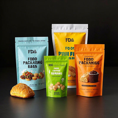 FDA chứng nhận nhiều lớp bao bì thực phẩm tổng hợp túi tùy chỉnh in chống ẩm đứng lên túi với zip Eco-Friendly