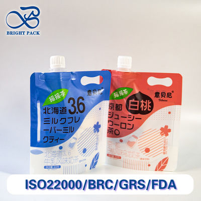 Túi đựng có vòi cấp thực phẩm có tay cầm để đóng gói đồ uống có thể tái chế và chống rò rỉ.