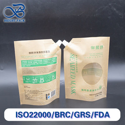 Túi có vòi dung tích tùy chỉnh 250ml/500ml/1000ml có cửa sổ trong suốt, có thể in ấn cho bao bì sản phẩm chăm sóc da.