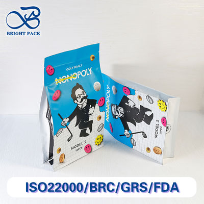 Túi niêm phong tám mặt tái sử dụng cho bao bì hàng thể thao bằng vật liệu có thể tái chế. Giảm giá cho đơn hàng số lượng lớn.