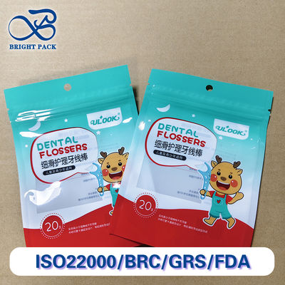 Ba mặt niêm phong Zipper Floss Bag chống rò rỉ Bao bì chất lượng thực phẩm Kích thước tùy chỉnh / in FDA / SGS Chứng nhận vật liệu tổng hợp đa lớp