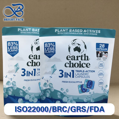 Ưu tiên giặt giặt chất tẩy rửa Pod Custom Stand-Up Zipper túi cao rào cản chống rò rỉ