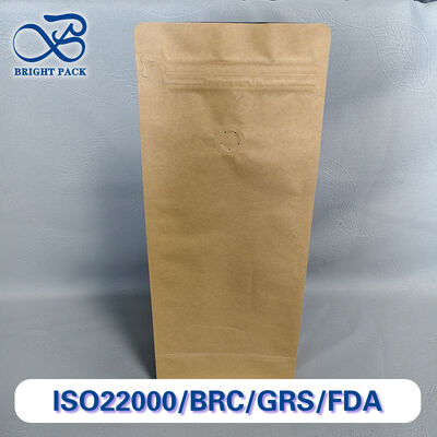 8-Side Seal Flat Bottom Coffee Bag with One-Way Valve - Preserve Freshness & Aroma