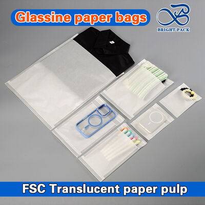 100% túi giấy thủy tinh trong suốt có thể phân hủy sinh học với in ấn tùy chỉnh và niêm phong tự dán cho bao bì quần áo