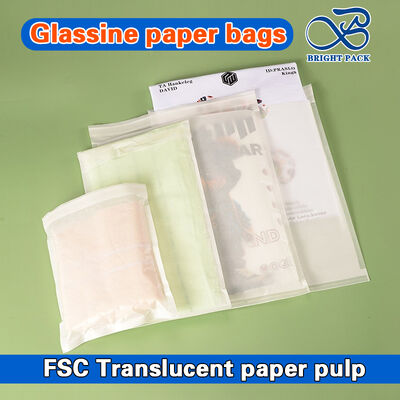 Túi giấy Glassine in theo yêu cầu có thể phân hủy sinh học với băng dính tự dán để đóng gói thân thiện với môi trường