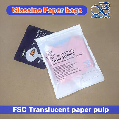 Bao bì thân thiện với môi trường có thể tùy chỉnh túi giấy thủy tinh phân hủy với sọc tự dán