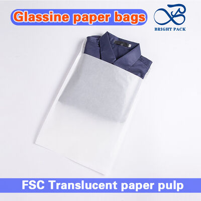 Túi giấy Glassine 40g có thể phân hủy sinh học được chứng nhận với dải tự dính để đóng gói quần áo thân thiện với môi trường