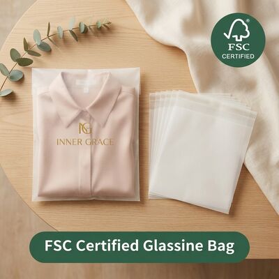 Túi giấy thủy tinh tự nhiên sang trọng thân thiện với môi trường tái chế Biodegradable cho bao bì quần áo được chứng nhận