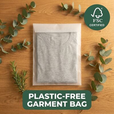 Eco Friendly Luxury Glassine Bag Clothing Packaging Recyclable Pouch Plastic Free Garment cho nhà cung cấp hàng hóa số lượng lớn được chứng nhận của Mỹ