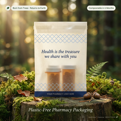 Xách thuốc giấy thân thiện với môi trường sản phẩm dược phẩm đóng gói thuốc phân phối túi tái chế Biodegradable OEM Factory