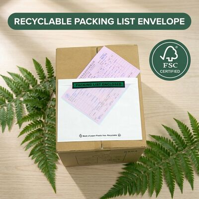 Ví tài liệu vận chuyển có thể phân hủy sinh học Glassine Eco | Phong bì số lượng lớn tùy chỉnh có thể tái chế được chứng nhận FSC không có nhựa