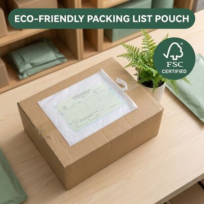 Danh sách đóng gói thân thiện với môi trường phong bì giấy tái chế tài liệu kèm theo nhãn vận chuyển tự dán túi