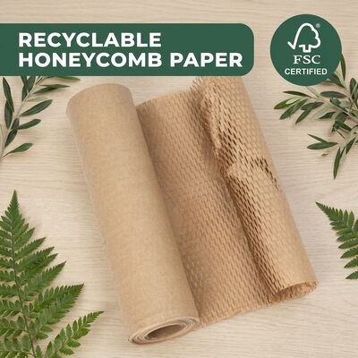 Bảng giấy Kraft Honeycomb thân thiện với môi trường tái chế compostable Cushioning Wrap cho mỹ phẩm Vật phẩm trang sức cuộn